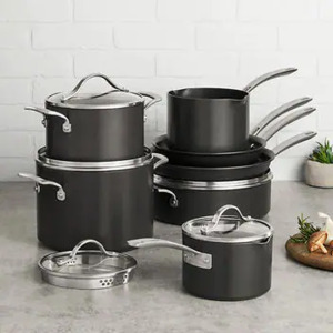 DESCRIPTION: 12 PC NON-STICK COOKWARE SET (USED) BRAND/MODEL: KIRKLAND SIGNATURE INFORMATION: $149.99 NEW QTY: 1