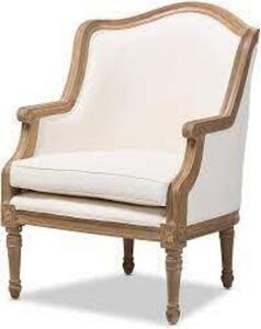 DESCRIPTION: (1) CHARLEMAHNE TRADTIONAL FRENCH ACCENT CHAIR BRAND/MODEL: BAXTON #SEA79MAHO INFORMATION: OAK AND CREAM RETAIL$: $405.75 EA SIZE: 95CM X