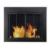 DESCRIPTION: (1) GLASS FIRESCREEN BRAND/MODEL: PLEASANT HEARTH/AT-1001 INFORMATION: BLACK/TEMPERED GLASS RETAIL$: 249.06 SIZE: 37.5"W X 33"H QTY: 1