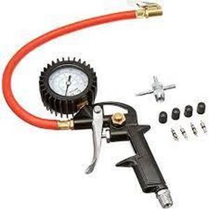 DESCRIPTION: (1) PISTOL GRIP INFLATOR GAUGE KIT BRAND/MODEL: EXELAIR #EX0500P INFORMATION: ORANGE HOSE RETAIL$: $14.91 EA SIZE: 13" QTY: 1