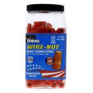 DESCRIPTION: (3) WIRE-NUT CONNECTORS BRAND/MODEL: IDEAL #30-1073J INFORMATION: ORANGE RETAIL$: $24.98 EA SIZE: 250 PER PAK QTY: 3