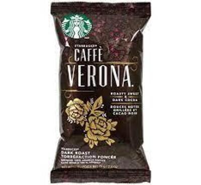 DESCRIPTION: (2) CASES OF (18) PACKS OF CAFFE VERONA COFFEE BRAND/MODEL: STARBUCKS INFORMATION: DARK ROAST RETAIL$: $58.97 EA SIZE: 2.5 OZ PACKETS QTY