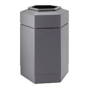 DESCRIPTION: (1) HEX WASTE CONTAINER BRAND/MODEL: COMMERCIAL ZONE #30HX INFORMATION: GREY RETAIL$: $129.00 EA SIZE: 30 GALLON QTY: 1