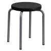 DESCRIPTION: (5) STACKABLE STOOL BRAND/MODEL: ADVANTAGE #YK01B-GG INFORMATION: BLACK SEAT, SILVER POWDER COATED FRAME RETAIL$: $41.95 PER CHAIR SIZE: