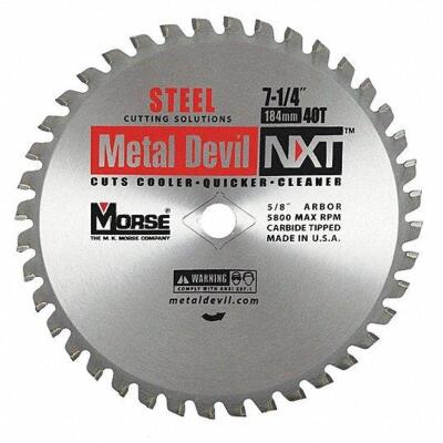 DESCRIPTION: (2) CIRCULAR SAW BLADE BRAND/MODEL: MORSE METAL DEVIL NXT #2CDK9 RETAIL$: $64.00 EA SIZE: 7-1/4 QTY: 2