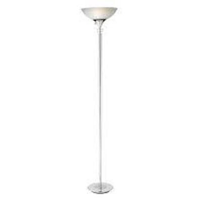 DESCRIPTION: (1) FLOOR LAMP BRAND/MODEL: ADESSO METROPOLIS INFORMATION: CHROME FINISH RETAIL$: $100.00 EA SIZE: 300W QTY: 1