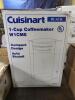 DESCRIPTION: (1) COFFEEMAKER BRAND/MODEL: CUISINART #6GAM8 RETAIL$: $43.32 EA SIZE: 1-CUP QTY: 1 - 3