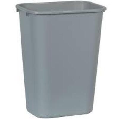 DESCRIPTION: (1) INDOOR TRASH CAN BRAND/MODEL: RUBBERMAID #FG295700GRAY INFORMATION: GRAY RETAIL$: $13.0 0EA SIZE: 10.25 GAL QTY: 1