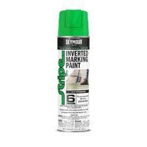 DESCRIPTION: (6) INVERTED MARKING PAINT BRAND/MODEL: SEYMOUR STRIPE INFORMATION: GREEN RETAIL$: $10.90 EA SIZE: 17 OZ QTY: 6