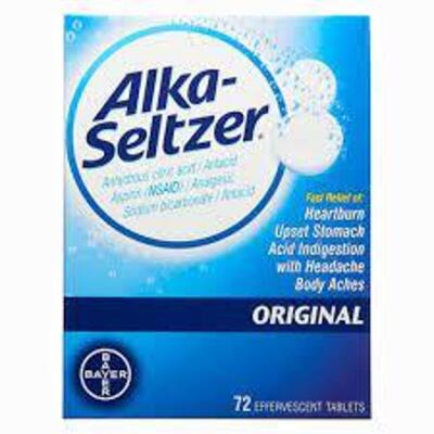 DESCRIPTION: (3) BOXES OF (72) EFFERVESCENT TABLETS BRAND/MODEL: ALKA-SELTZER RETAIL$: $36.76 EA QTY: 3