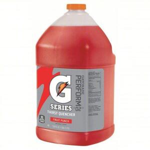 DESCRIPTION: (2) SPORTS DRINK MIX, LIQUID CONCENTRATE BRAND/MODEL: GATORADE #2AF76 INFORMATION: FRUIT PUNCH RETAIL$: $17.17 A BOTTLE SIZE: 1 GALLON QT