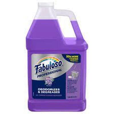 DESCRIPTION: (1) ALL PURPOSE CLEANER CONCENTRATEBRAND/MODEL: FABULOSO PROFESSIONALINFORMATION: LAVENDER, MAKES UP TO 64 GALLONS OF CLEANERRETAIL$: $42 EASIZE: 1 GALLONQTY: 1