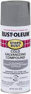 DESCRIPTION: (6) COLD GALVANIZING COMPOUND BRAND/MODEL: RUST-OLEUM INFORMATION: GREY RETAIL$: $10.00 EA SIZE: 16 OZ QTY: 6