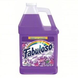 DESCRIPTION: (2) ALL PURPOSE CLEANER CONCENTRATEBRAND/MODEL: FABULOSO #55EY07INFORMATION: LAVENDER, MAKES UP TO 64 GALLONS OF CLEANERRETAIL$: $42 EASIZE: 1 GALLONQTY: 2