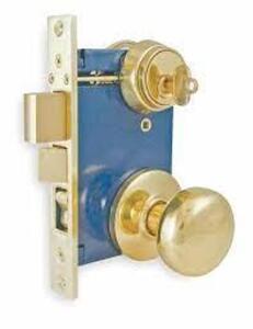 DESCRIPTION: (6) HEAVY DUTY MORTISE LOCKSET BRAND/MODEL: PART NUMBER #1TPZ3 INFORMATION: BRIGHT BRASS RETAIL$: $110.32 EA SIZE: REQUIRED DOOR THICKNES