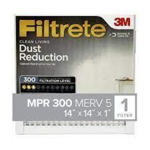 DESCRIPTION: (1) BOX OF (4) FURNACE AIR FILTER BRAND/MODEL: 3M FILTRETE RETAIL$: $20.00 EA SIZE: 14X14X1 QTY: 1