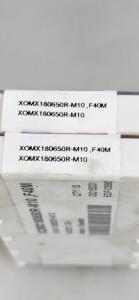 DESCRIPTION: (20) XOMX CARBIDE MILLING INSERTS BRAND/MODEL: SECO XOMX180650R-M10 F40M RETAIL$: $23.60 PER INSERT QTY: 20