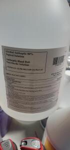 DESCRIPTION: (2) ALCOHOL ANTISEPTIC BRAND/MODEL: TOPICAL SOLUTION HAND RUB INFORMATION: 0.8 RETAIL$: $40.00 EA SIZE: 1 GALLON QTY: 2