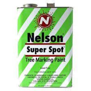 DESCRIPTION: (1) SUPER SPOT TREE MARKING PAINT BRAND/MODEL: NELSON RETAIL$: $26.95 EA SIZE: 1 GALLON QTY: 1