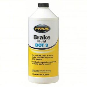 DESCRIPTION: (4) BOTTLES OF BRAKE FLUID BRAND/MODEL: PYROIL # 4NPR5 RETAIL$: $13.08 EA SIZE: 32 FL OZ QTY: 4