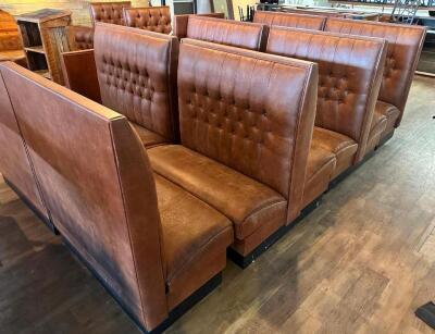 (3) SECTIONS OF 48" HIGH BACK LEATHER BOOTH SEATING