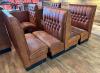 (2) SECTIONS OF 48" HIGH BACK LEATHER BOOTH SEATING