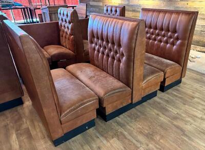 (2) SECTIONS OF 48" HIGH BACK LEATHER BOOTH SEATING