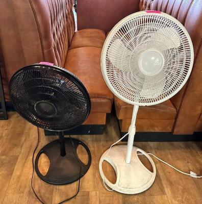 (2) PLASTIC PEDESTAL FANS