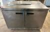 DESCRIPTION: DELFIELD 48" TWO DOOR WORK TOP COOLER BRAND / MODEL: DELFIELD 4448N-8-A4 ADDITIONAL INFORMATION 115 VOLT, 1 PHASE. POWERS ON AND WORKING