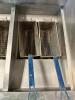 DESCRIPTION: (2) PITCO 40 LB. GAS DEEP FRYERS W/ (1) FRY DUMP STATION W/ HEAT LAMP WARMER. VERY CLEAN BRAND / MODEL: (2) PITCO SG14 AND (1) PITCO SGBN - 6