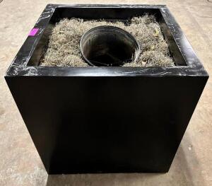 DESCRIPTION: (2) 25" X 25" METAL PLANTER BOX ( BLACK ). SIZE 25" X 25" X 28" T LOCATION: BAY 6 THIS LOT IS: SOLD BY THE PIECE QTY: 2