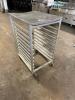 DESCRIPTION: 30" X 26" ROLL ABOUT HALF SIZE TRAY RACK W/ STAINLESS TABLE TOP SIZE 30" X 26" LOCATION: BAY 6 QTY: 1 - 2