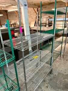 DESCRIPTION: 48" X 24" FOUR TIER WIRE SHELF ON CASTERS SIZE 48" X 24" X 72" LOCATION: BAY 6 QTY: 1