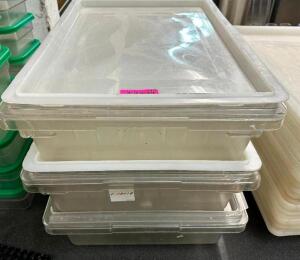 DESCRIPTION: (3) LARGE PLASTIC SALAD CONTAINER W/ LIDS LOCATION: BAY 6 THIS LOT IS: SOLD BY THE PIECE QTY: 3