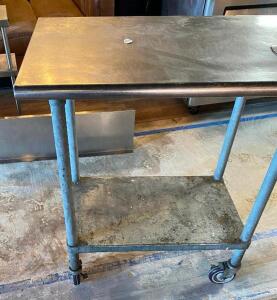 36" X 24" STAINLESS TABLE ON CASTERS