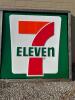 LARGE PLASTIC 7 ELEVEN SIGN IN WOODEN FRAME - 4