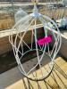 WHITE METAL FLOWER CAGE - 2
