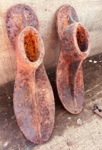 (2) RUSTY FARM TOOLS