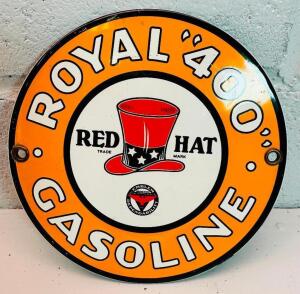 PORCELAIN ROYAL GASOLINE SIGN