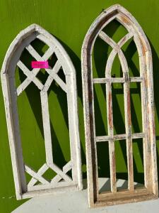 (2) WOODEN DECORATIVE WINDOWS