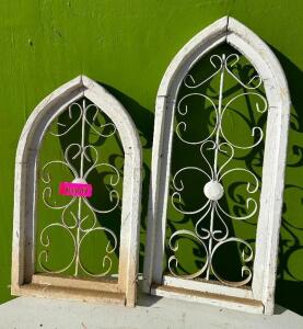 (2) WOODEN DECORATIVE WINDOWS