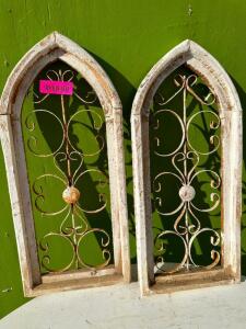 (2) WOODEN DECORATIVE WINDOWS