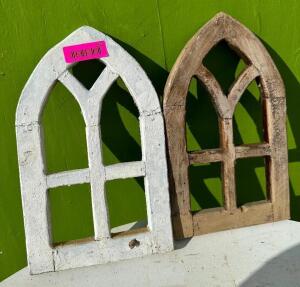 (2) WOODEN DECORATIVE WINDOWS