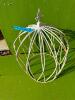 WHITE METAL FLOWER CAGE - 2