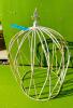 WHITE METAL FLOWER CAGE - 3