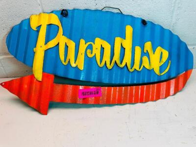 PARADISE METAL SIGN