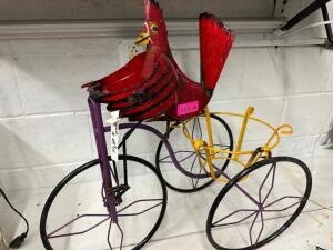 CARDINAL ON THE TRICYCLE W/ PLANT BASKET