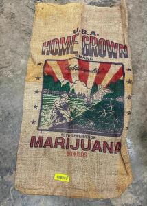 HOME GROWN MARIJUANA BURLAP BAG