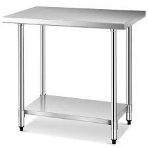 DESCRIPTION: (1) WORK TABLE BRAND/MODEL: GIANTEX INFORMATION: STAINLESS STEEL RETAIL$: $129.99 EA SIZE: 24" X 36" QTY: 1