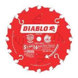 DESCRIPTION: (4) CIRCULAR SAW BLADES BRAND/MODEL: DIABLO #D0516X INFORMATION: RED RETAIL$: $16.79 EA SIZE: 5-3/8" 16 TEETH QTY: 4